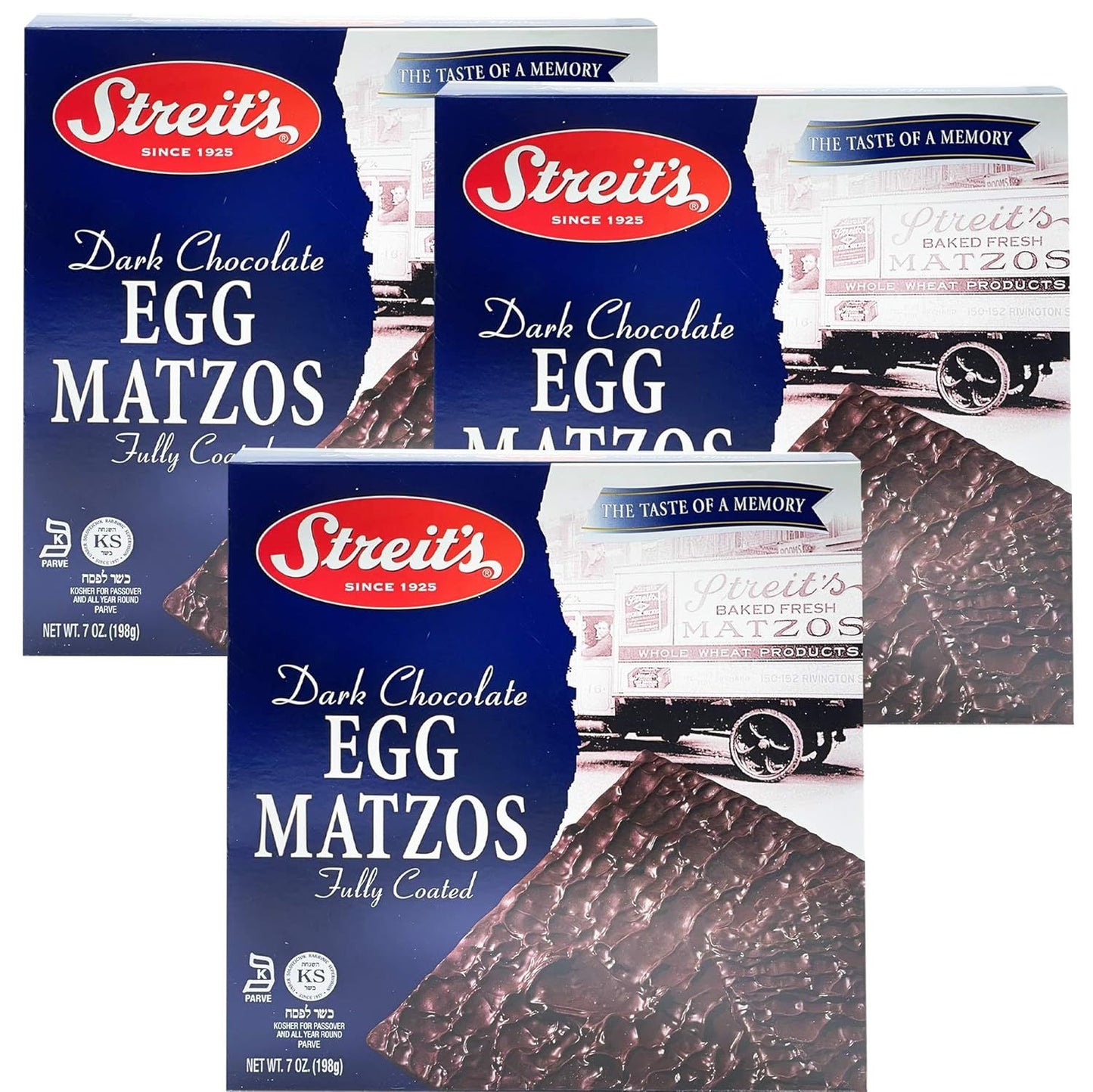 Streit's Dark Chocolate Egg Matzos Fully Coated Kosher For Passover 7 oz. Pack of 3.3