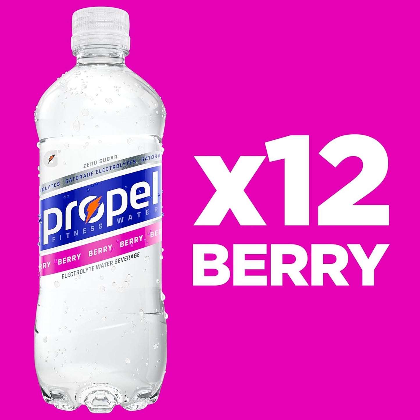 Propel Electrolyte Enhanced Water Sports Drink, Berry Flavored Water,16.9 fl oz Water Bottles (12 Pack)