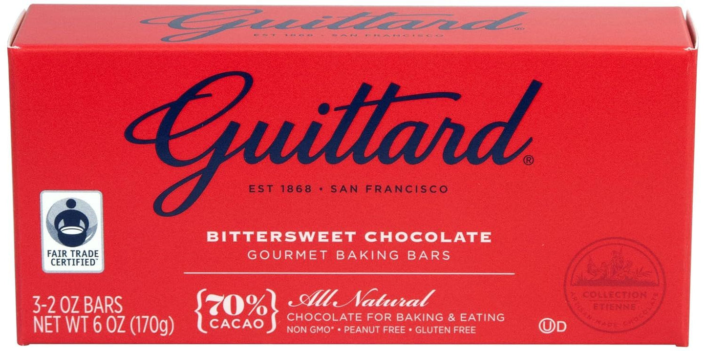 Guittard Chocolate Gourmet Baking Bars, Bittersweet, 6 Ounce (Pack of 12)