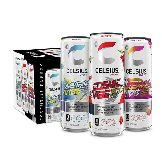 Celsius Space Vibe Variety Pack 12 Fluid Ounce (Pack of 18)