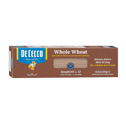 De Cecco Whole Wheat Pasta, Spaghetti No.12, 13.25 Ounce