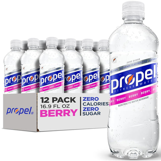 Propel Electrolyte Enhanced Water Sports Drink, Berry Flavored Water,16.9 fl oz Water Bottles (12 Pack)