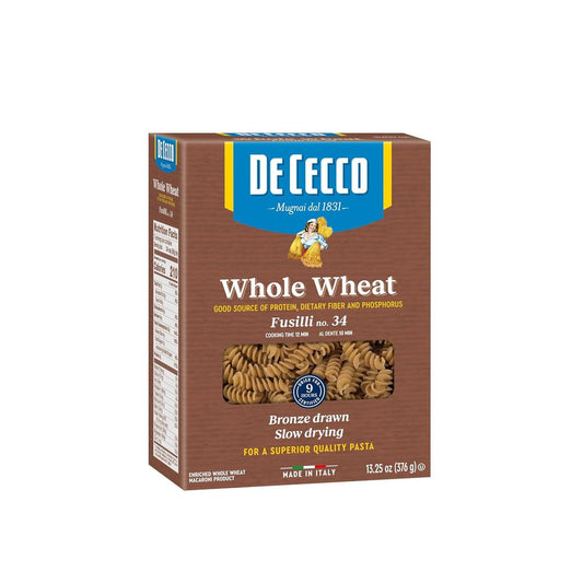 De Cecco Whole Wheat Pasta, Fusilli, 13.25 Ounce (Pack of 12) (VIP1034)