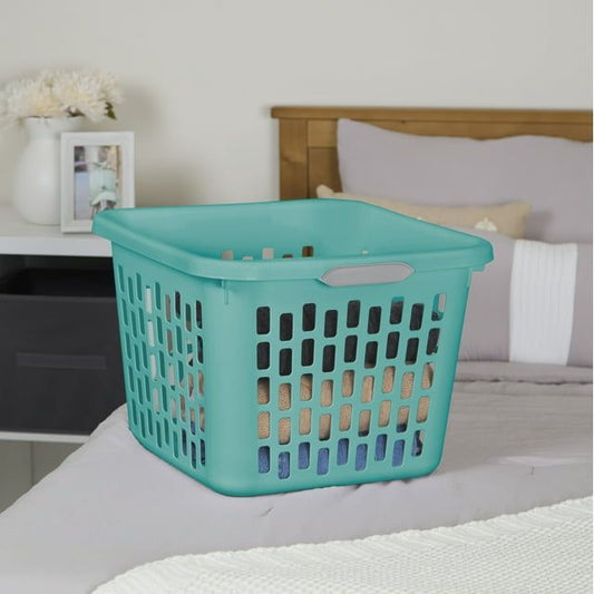 1.5 Bushel Square Plastic Woofmeets Laundry Basket, Adult, Teal