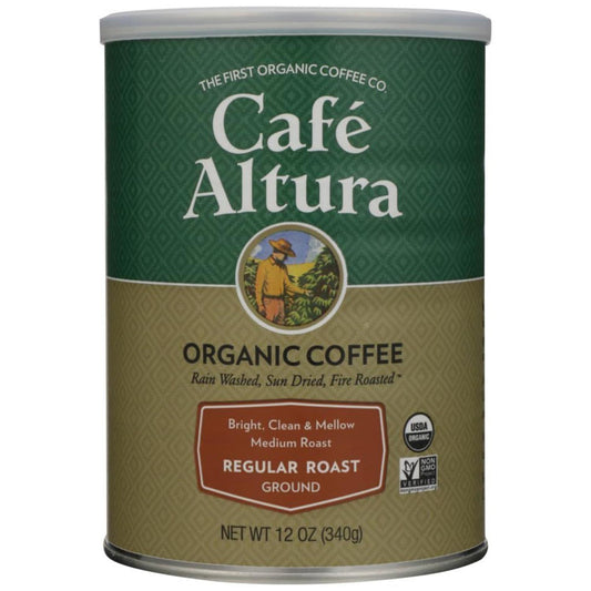 Cafe Altura Ground Organic Coffee, Regular Roast, 12 Ounce (Pack of 3) by Cafe Altura