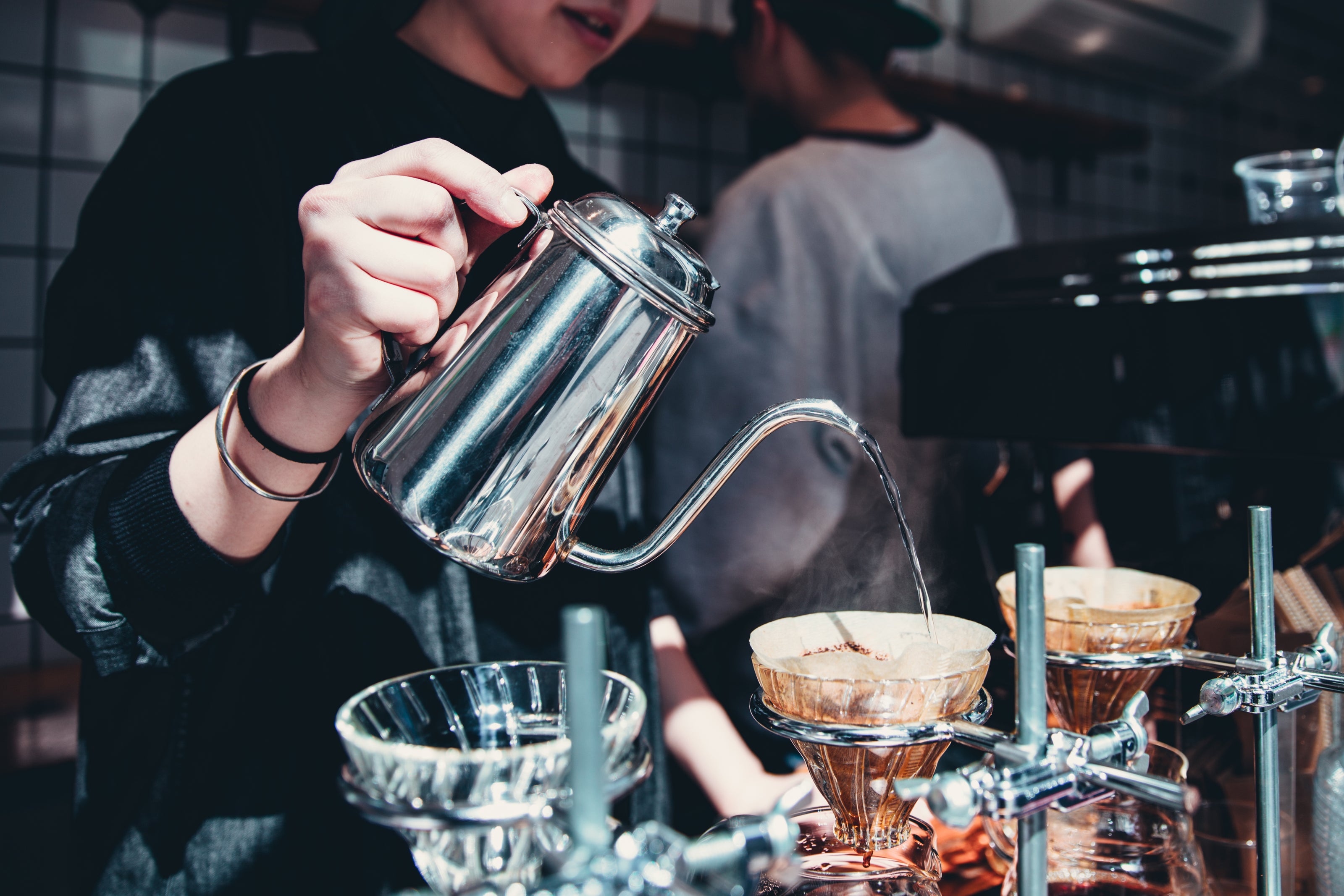 Pouring Coffee by Barista